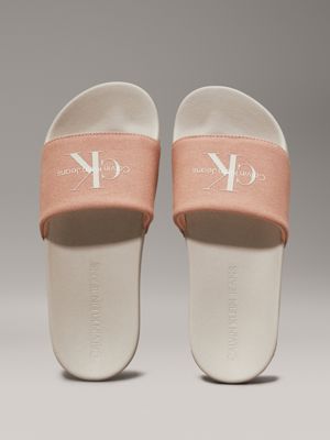 tuscany/eggshell canvas sliders for women calvin klein jeans