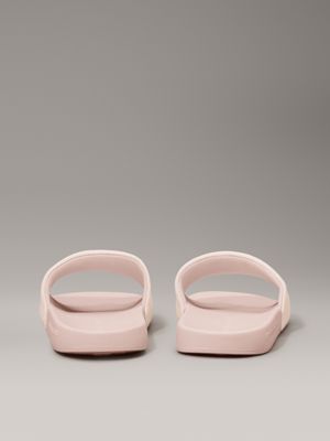 triple whisper pink canvas logo sliders for women calvin klein jeans