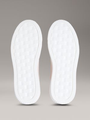 whisper pink/cappuccino leather trainers for women 