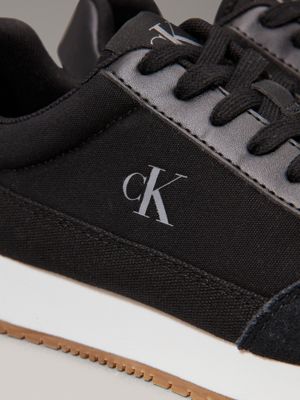 black/bright white canvas trainers for women calvin klein jeans