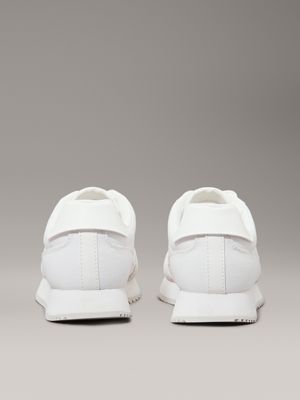 triple bright white canvas trainers for women calvin klein jeans