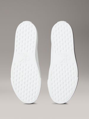 triple bright white leather high-top platform trainers for women calvin klein