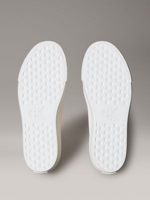 light cashew moiré comfort plateau-sneakers für damen - calvin klein