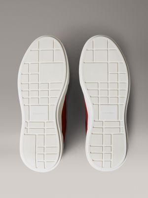 dusty rose/marshmallow/gum ck avenue - leather logo trainers for women calvin klein