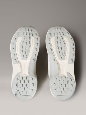 vaporous white/light cashew mesh chunky runner socken-sneaker für damen - calvin klein