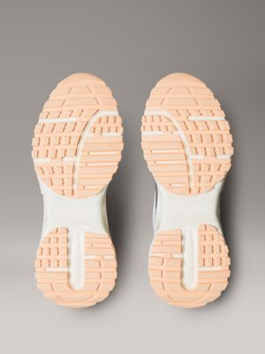 trailblazer - zapatillas de running con mezcla de malla bright white/silver/florida ether de mujeres calvin klein
