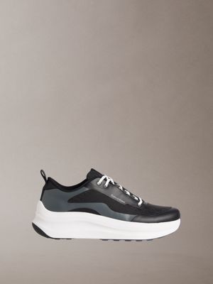 black chunky sneakers mit emblem-logo für damen - 